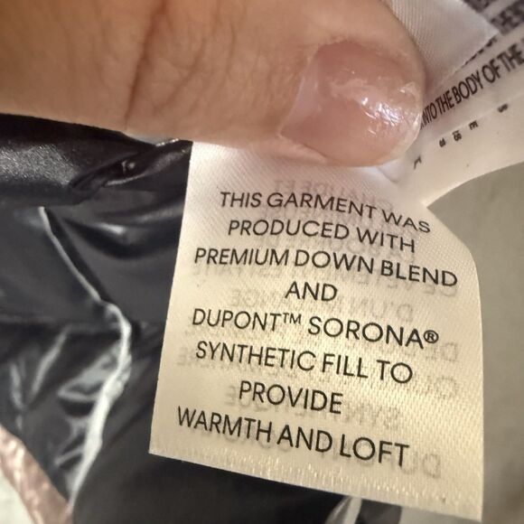 Calvin Klein Down Coat XL Packable Lightweight Hood Puffer Jacket Pink Premium - Picture 12 of 13